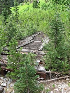 bridge made from railroad flatcar