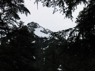 Peek-a-boo view of the summit of Baring from the NW ridge