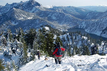 Suzanne and Barry descending Wright Mt.