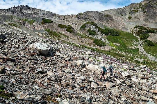 another look back at our descent route