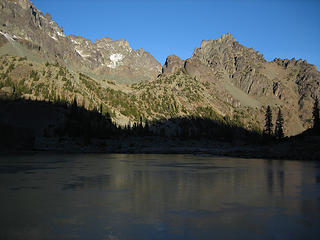 johnson and clark above a frozen tarn