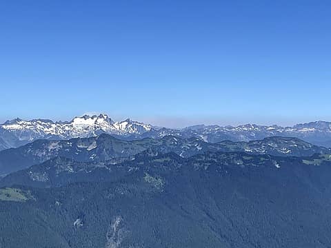 smoke plume coming from behind Dome Peak (I think)