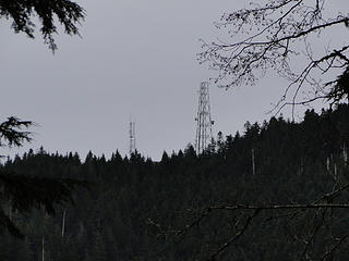 View of East Tiger towers just before 2 mile marker on road.