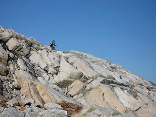 Route finding on the slabs on the way down