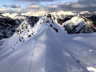 The traverse to the east summit of Finney.  Almost doesn't look too bad.