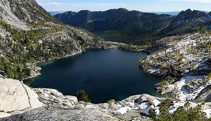 Wider View of Viviane plus Temple Lake & Wedge Mtn