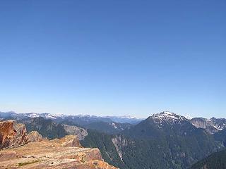 Mt. Baker and Glacier Peak looking north from the summit of Red Mtn.