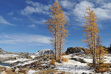 Sweeping clouds, golden larches...it doesn't get much better
