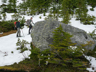 Carla, Elle and a rock