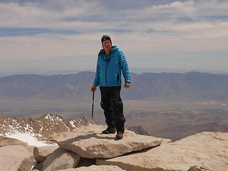 Paul on Mount Whitney summit (Photo by Stu F)