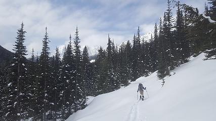 skiing up the PCT