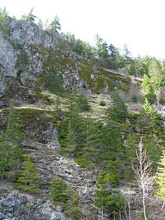 Distant Cave above Ross Dam