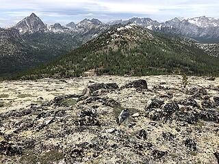 Looking North from slope of Apex. Despite the dry appearance the first couple hundred yards from Apex Pass are still quite squishy.