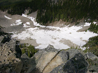Looking down the north face
