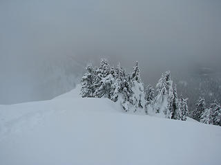 Looking back from the summit area.