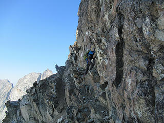 Jake crosses the ledge