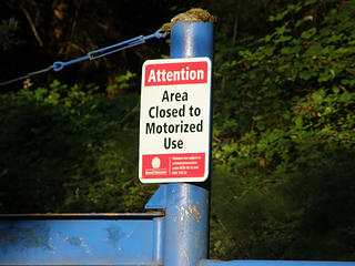 Apparently one person I saw zipping up on a dirt bike didn't read this sign ad the McDonald trailhead.