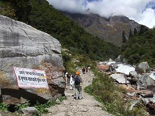 Sikh pilgrims on the trail to Ghangaria and Hem Kund