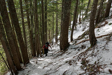 Heading up the ridge to Middle Green