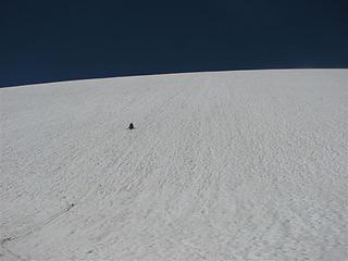 David Glissading off Snow Dome