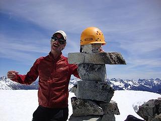Franklin improves the summit cairn