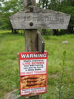 Not the friendliest trail sign :-)