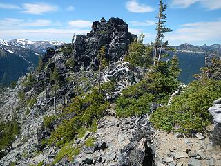 on Tamanos false summit #1 looking at false summit #2