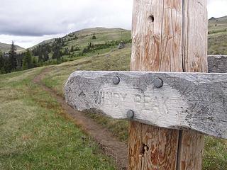 Trail sign to Windy from Sunny Pass