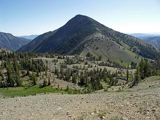 Upper Basin / Saddle between Navaho and Three Brothers looking at Three Brothers.