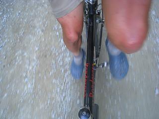 biking in crocs