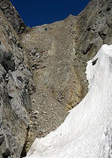 Stefan going up the crappy dike