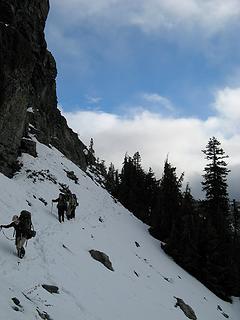 Crossing below Cathedral Rock