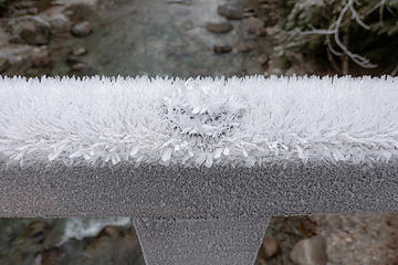 Big ice crystals on the Goldmyer bridge