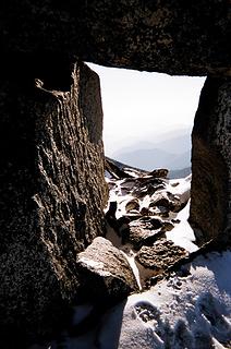 Tunnel near top of Corax Peak