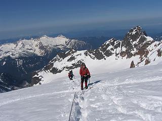 Ascending the upper Easton Glacier (~8500 ft)