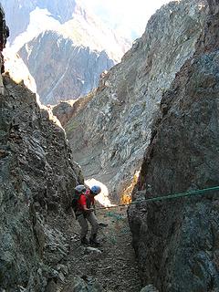 Rappelling the Dirty Gully (descent)
