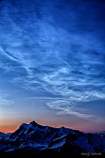 noctilucent clouds over Shuksan