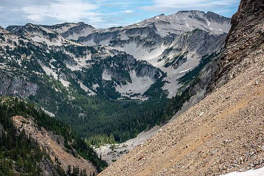 view across the middle fork valley at summit chief pass
