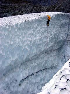 Ice climber at the top of the Big Four Glacier, 12-2002