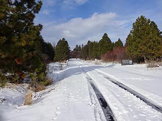 The road is usually plowed to here in winter but we had a big snowfall last week. Most of it is melted now.