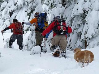 Last push to the summit of West Peak