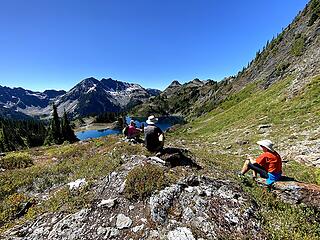 Lunch above Hart Lake - about the same spot as the cover of Wood's Olympic Mountains Trail Guide