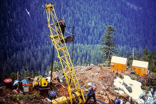 One of the four drilling sites Tony worked at, this one on the crest of Burntboot ridge