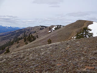 The ridge is not as flat as it looks from below.