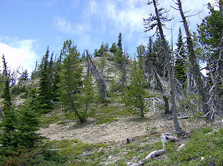 Flattish area near the false summit
