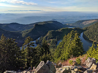 From the Moolock summit, a 4th lake comes into view (Hancock)