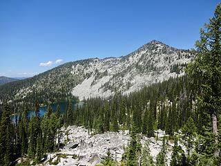 Grave Peak and Upper Wind Lake from The Friday Pass Trail.