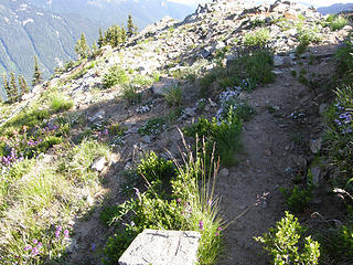 Old Lookout site Crystal Peak just below actual summit. Easy summit boot path goes right