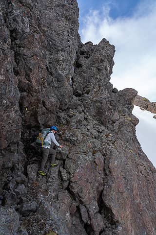 Chris on the scramble, incident site above