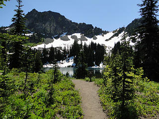 Arriving at upper Crystal Lake.